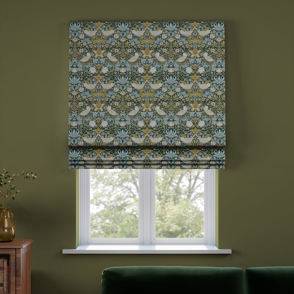 Strawberry Thief Polyester Made To Measure Roman Blind Strawberry Thief Emerald