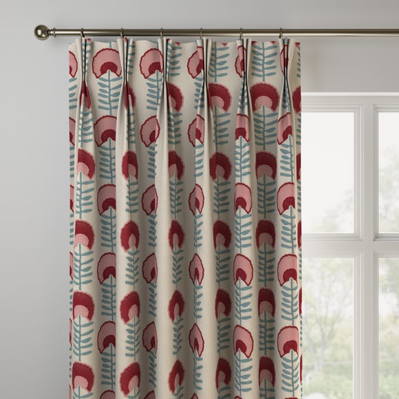 Scandi Floral Made to Measure Curtains Scandi Floral Rosso