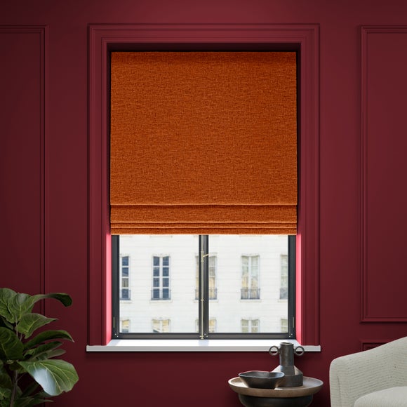 Dimensions Weave Made To Measure Roman Blind Orange Umber