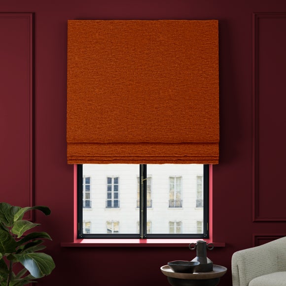 Dimensions Weave Made To Measure Roman Blind Orange Umber