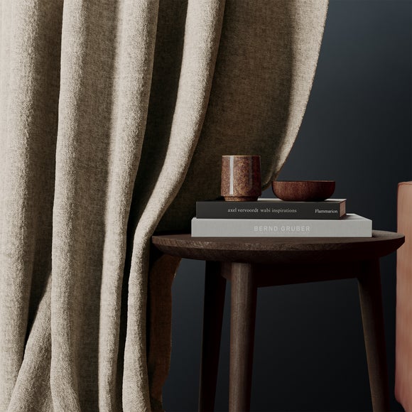 Textured Chenille Made To Measure Curtains Mushroom