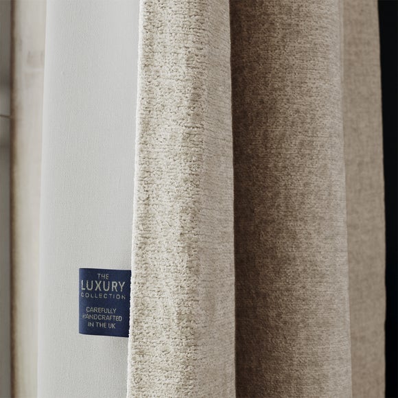 Textured Chenille Made To Measure Curtains Mushroom