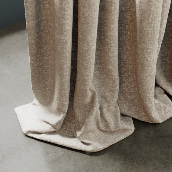Textured Chenille Made To Measure Curtains Mushroom