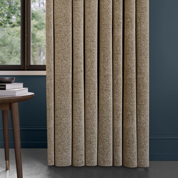 Textured Chenille Made To Measure Curtains Mushroom