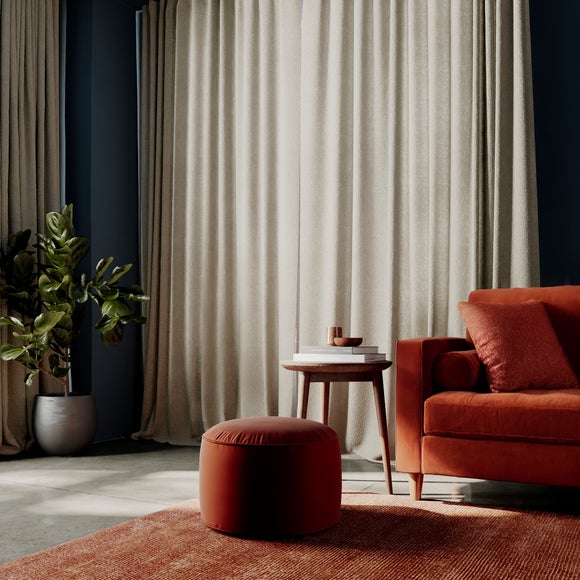 Textured Chenille Made To Measure Curtains Mushroom