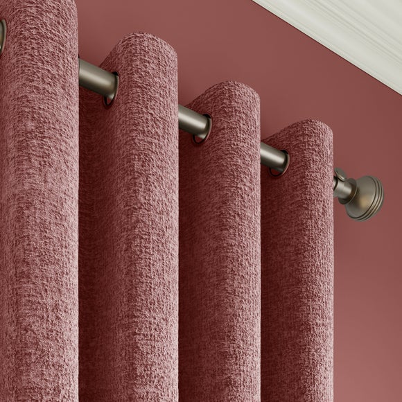 Textured Chenille Made To Measure Curtains Rose (Pink)