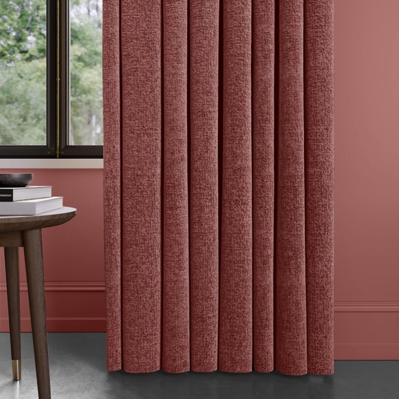 Textured Chenille Made To Measure Curtains Rose (Pink)