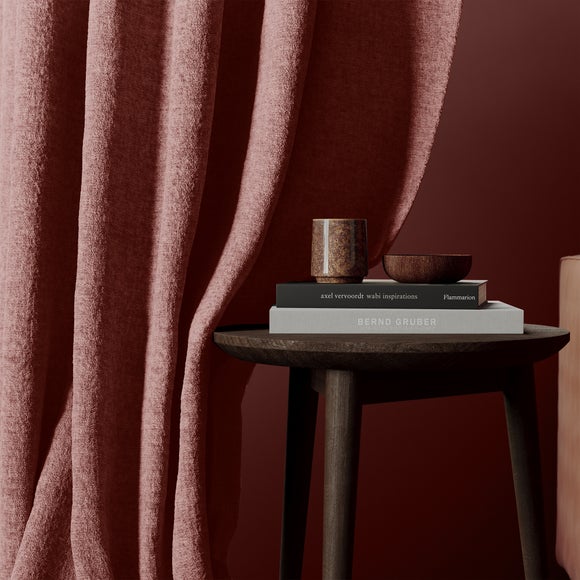 Textured Chenille Made To Measure Curtains Rose (Pink)