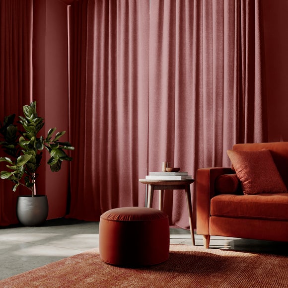 Textured Chenille Made To Measure Curtains Rose (Pink)