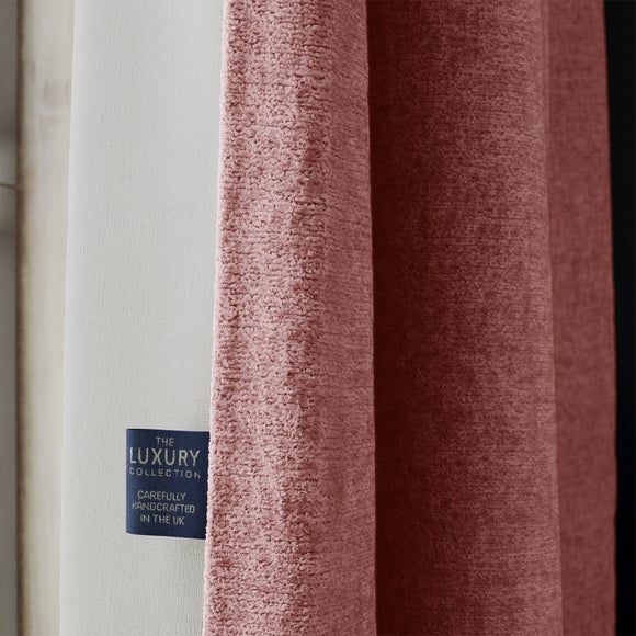 Textured Chenille Made To Measure Curtains Rose (Pink)