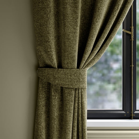 Textured Chenille Made To Measure Tieback Olive (Green)