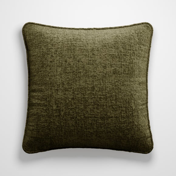 Textured Chenille Made To Measure Cushion Cover Olive (Green)