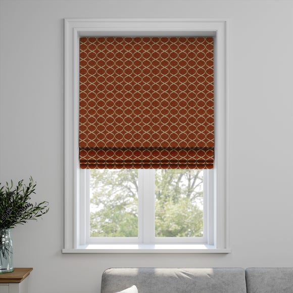 Trellis Made to Measure Roman Blind Trellis Burnt Orange