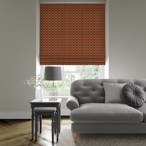 Trellis Made to Measure Roman Blind Trellis Burnt Orange