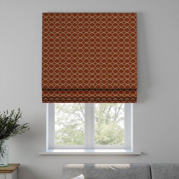 Trellis Made to Measure Roman Blind Trellis Burnt Orange