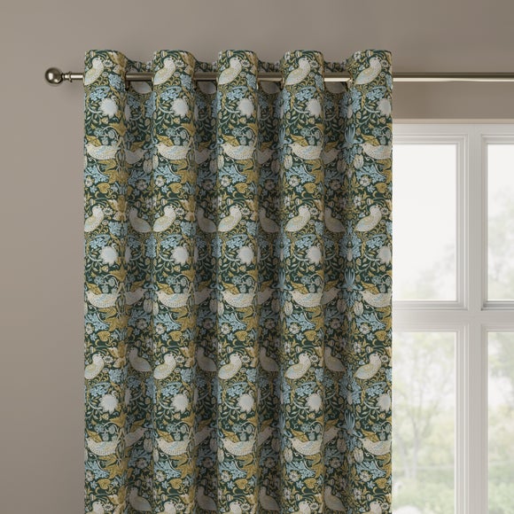William Morris At Home Strawberry Thief Made to Measure Curtains Strawberry Thief Emerald