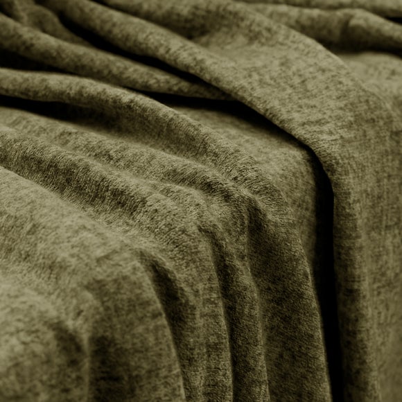 Textured Chenille Made To Measure Curtains Olive (Green)
