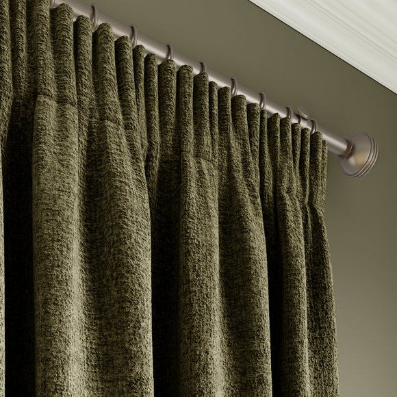 Textured Chenille Made To Measure Curtains Olive (Green)