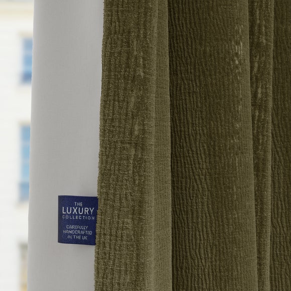 Dimensions Weave Made To Measure Curtains Olive (Green)