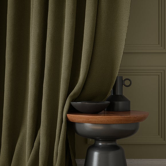 Dimensions Weave Made To Measure Curtains Olive (Green)