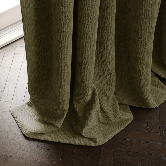 Dimensions Weave Made To Measure Curtains Olive (Green)