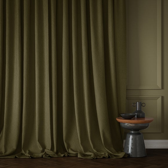 Dimensions Weave Made To Measure Curtains Olive (Green)