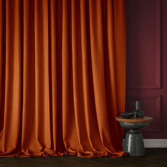 Dimensions Weave Made To Measure Curtains Orange Umber