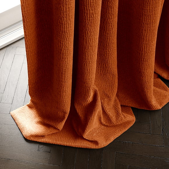 Dimensions Weave Made To Measure Curtains Orange Umber
