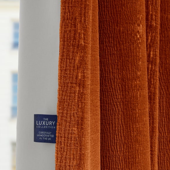 Dimensions Weave Made To Measure Curtains Orange Umber