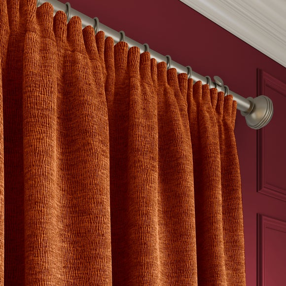 Dimensions Weave Made To Measure Curtains Orange Umber
