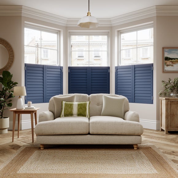 Made to Measure Café Style Shutters Luxe Navy