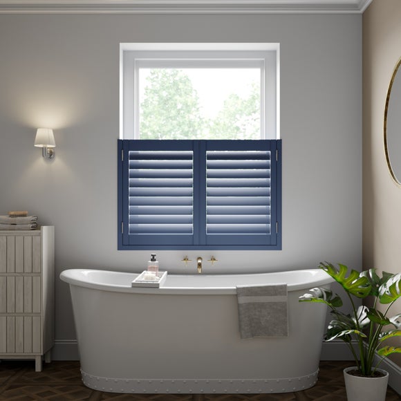 Made to Measure Café Style Shutters Luxe Navy