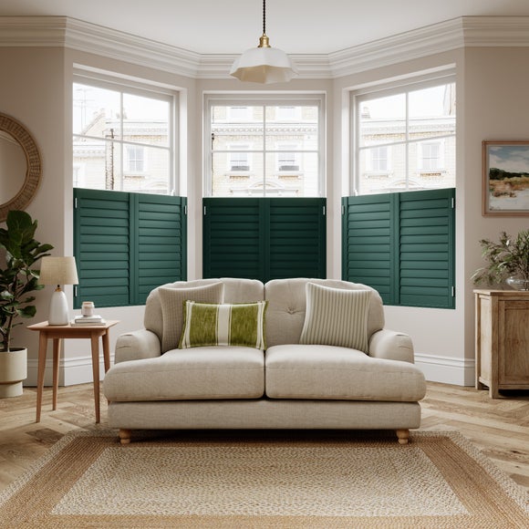 Made to Measure Café Style Shutters Bottle Green