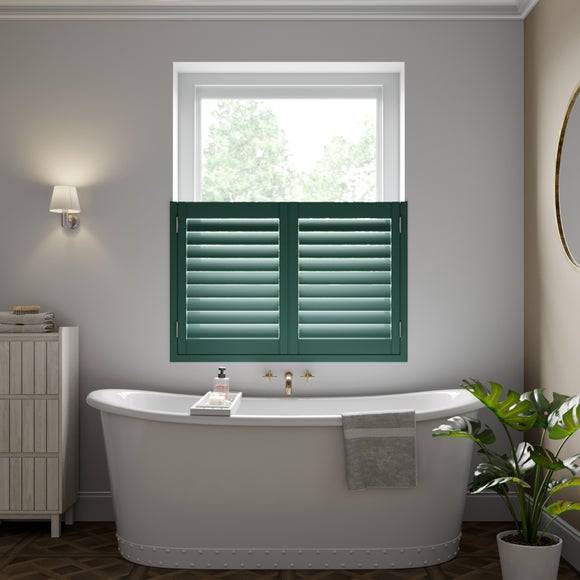 Made to Measure Café Style Shutters Bottle Green