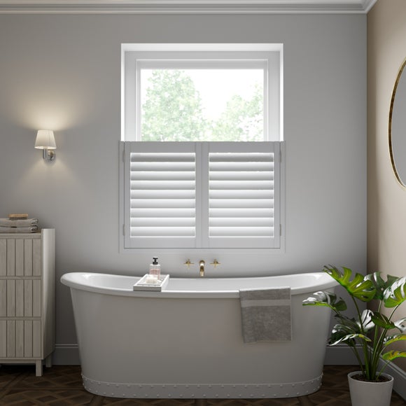 Made to Measure Café Style Shutters Pale Silver