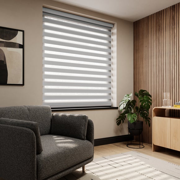 Swish Day and Night Daylight Made to Measure Roller Blind Grey