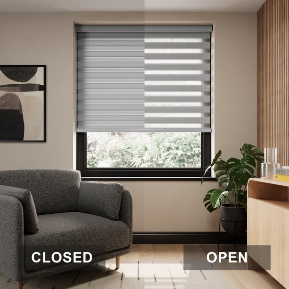 Swish Day and Night Daylight Made to Measure Roller Blind Grey