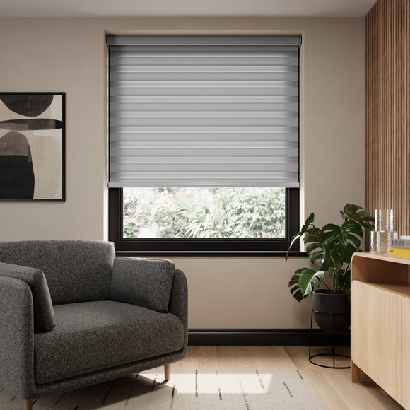 Swish Day and Night Daylight Made to Measure Roller Blind Grey