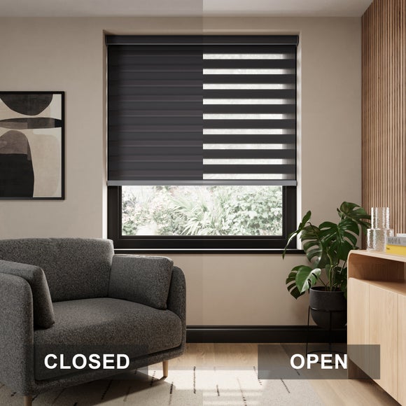 Swish Day and Night Daylight Made to Measure Roller Blind Charcoal