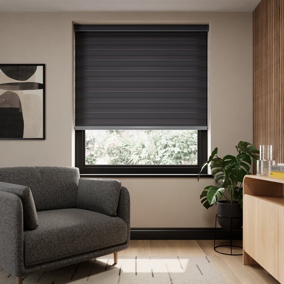 Swish Day and Night Daylight Made to Measure Roller Blind Charcoal