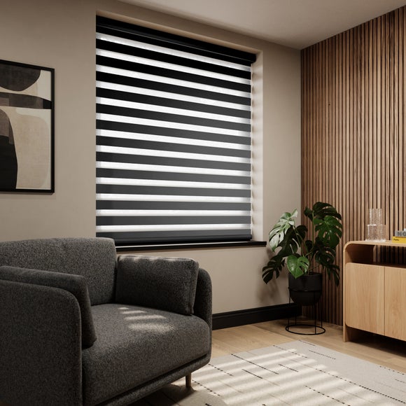Swish Day and Night Room Darkening Made to Measure Roller Blind Black