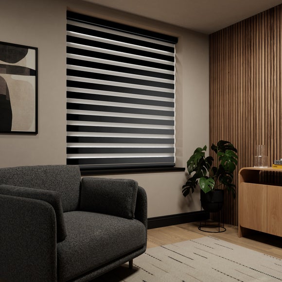 Swish Day and Night Room Darkening Made to Measure Roller Blind Black