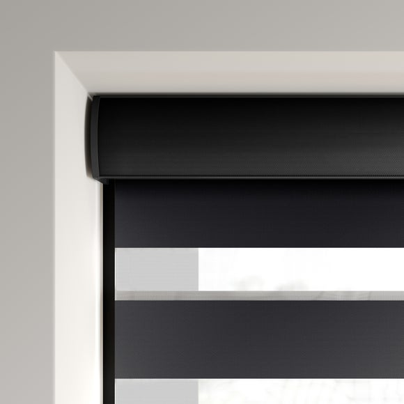 Swish Day and Night Room Darkening Made to Measure Roller Blind Black