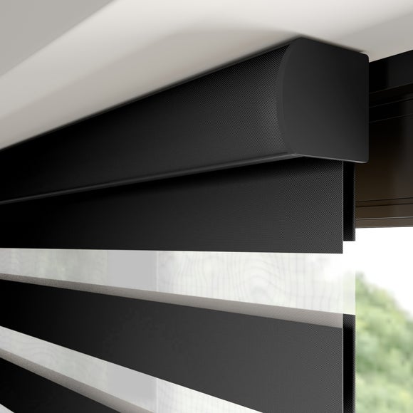 Swish Day and Night Room Darkening Made to Measure Roller Blind Black