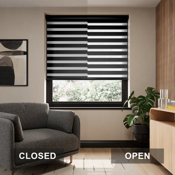 Swish Day and Night Room Darkening Made to Measure Roller Blind Black