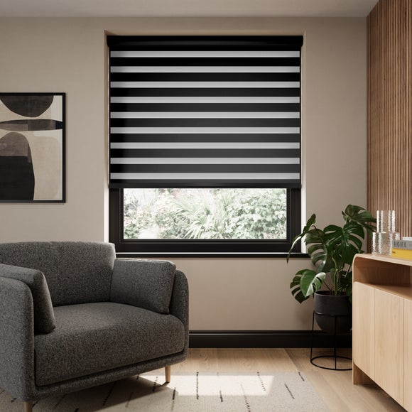 Swish Day and Night Room Darkening Made to Measure Roller Blind Black