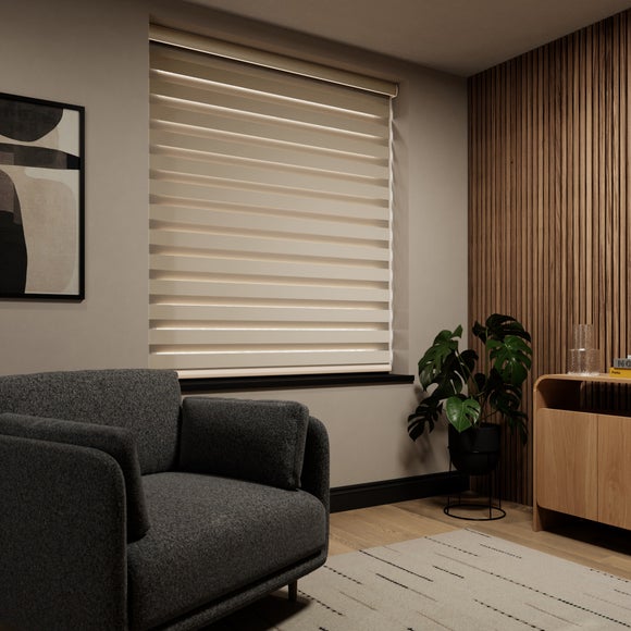 Swish Day and Night Room Darkening Made to Measure Roller Blind Natural