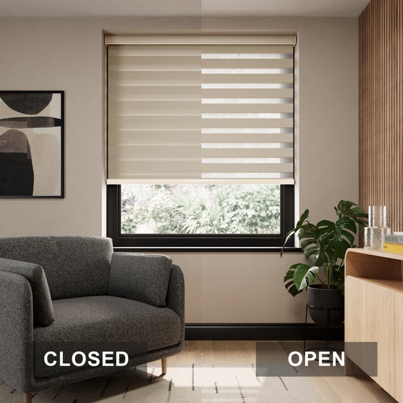 Swish Day and Night Room Darkening Made to Measure Roller Blind Natural