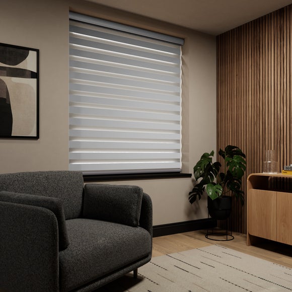 Swish Day and Night Room Darkening Made to Measure Roller Blind Silver