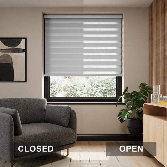 Swish Day and Night Room Darkening Made to Measure Roller Blind Silver